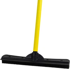 Original Pet Hair Rubber Broom with Squeegee, with 58" Telescopic Handle