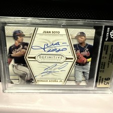 2022 topps definitive JUAN SOTO RONALD ACUNA DUAL AUTO /35 Beckett 9.5