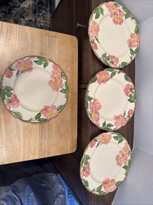 Vintage Franciscan Desert Rose Plates Hand Decorated Set Of