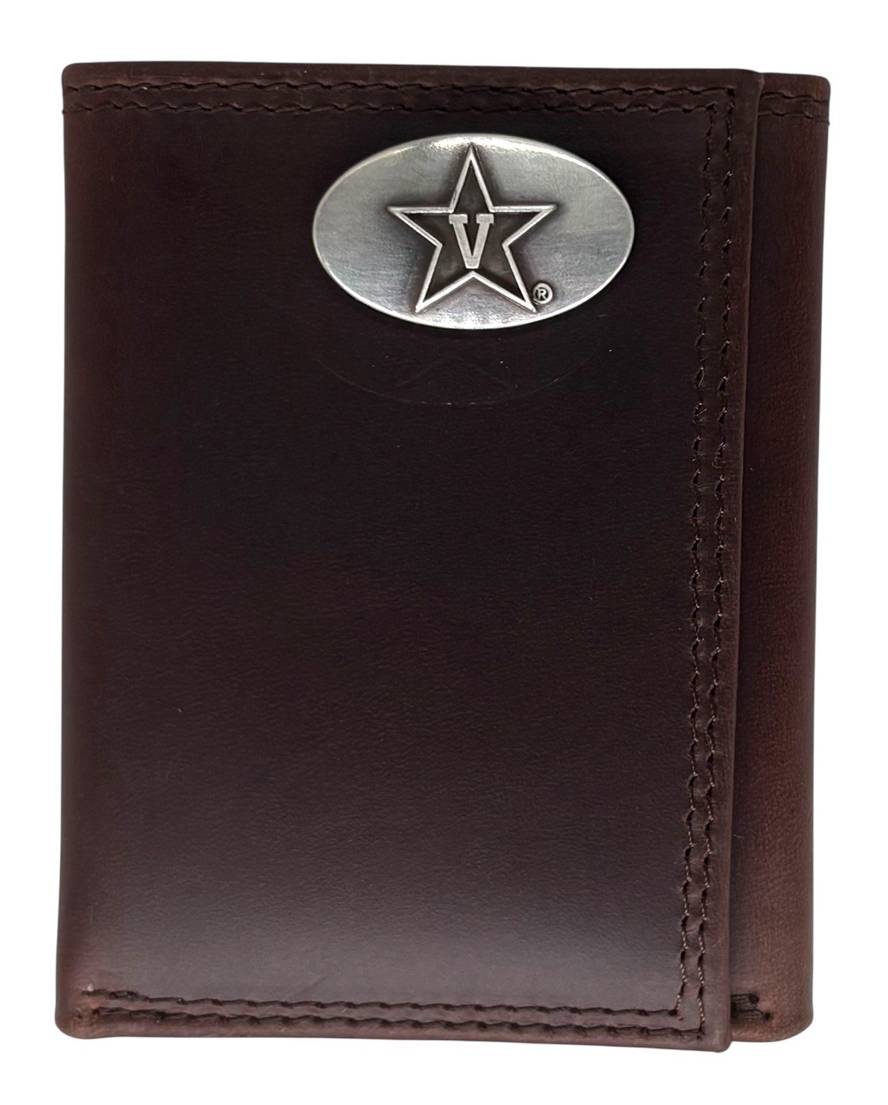 Vanderbilt Commodores Genuine Leather Trifold Wallet w/Concho-Enmon-New in Tin