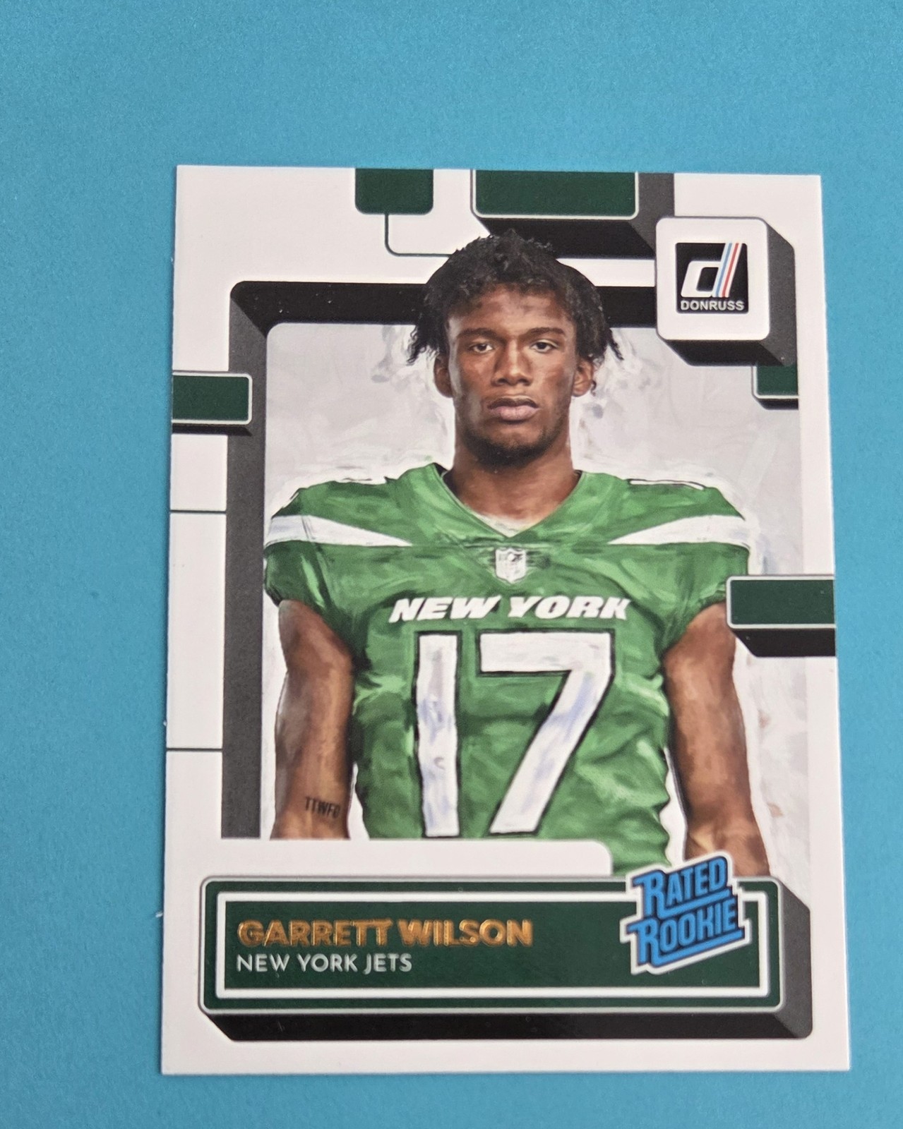 2022 Donruss Rated Rookies Portrait RC #306 Garrett Wilson New York Jets Card 6D