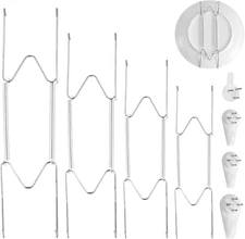 4 Pack Plate Hangers for the Wall, 6/8/10/12 Inch Plate Wall Holder Stainless St