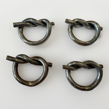 Vintage Silver Plated Eternal Love Knot Bow Napkin Rings Set of 4 French Design