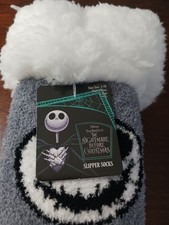 Nightmare Before Christmas Jack Skellington Warm And Fuzzy Slipper Socks NEW