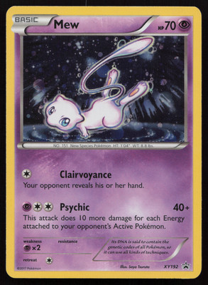 Mew XY192 XY Holo Pokemon Card Black Star Promo