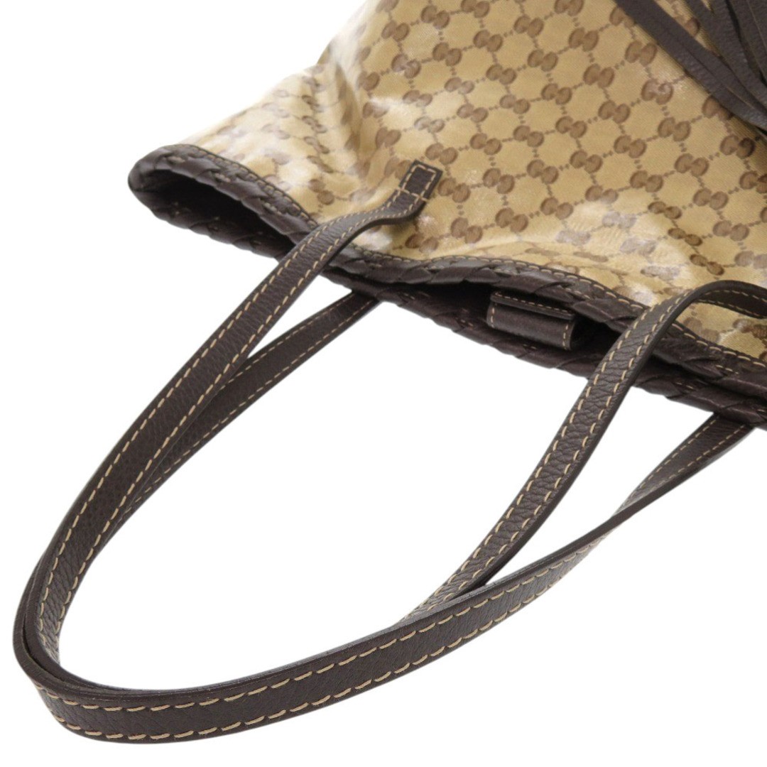 Gucci GG Crystal Bamboo Tassel Charm Beige Leather Tote Used 354665 thumbnail 5