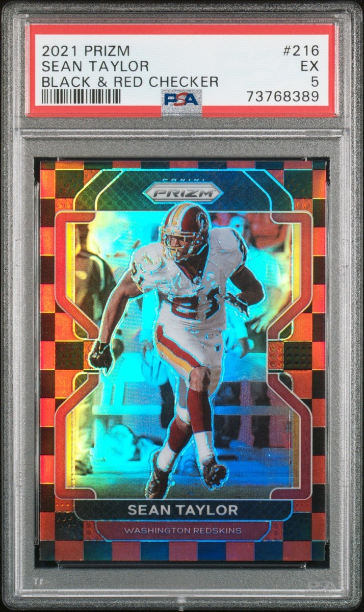 Sean Taylor 2021 Panini Prizm Black & Red Checkerboard Football