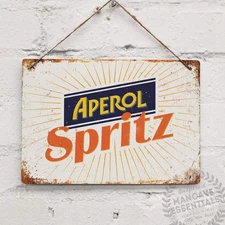 Aperol Spritz Vintage Cocktail Prosecco Tin Sign Metal Signmetal 8X12