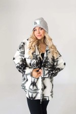 Elan New Womens Aztec Western Shacket Jacket Size L Black/white