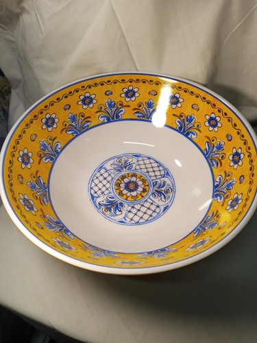 Le Cadeaux Benidorm Salad Large Serving Bowl 11.75" Vintage Melamine Plastic - Picture 3 of 15