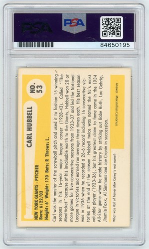 BASEBALL IMMORTALS CARL HUBBELL AUTOGRAPHED PSA / DNA CERTIFIED AUTO - Picture 2 of 2