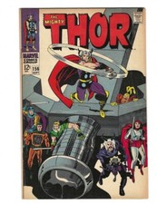 Thor #156 Marvel 1968 FN+ or Better! Thor Vs. Mangog!  Jack Kirby Combine Ship