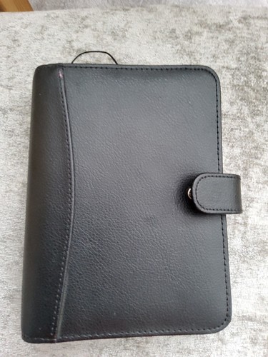 Collins Black Genuine Leather Planner/Organiser 6 Rings with Inserts
