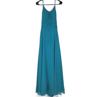 jade bridesmaid dresses BABARONI Chiffon Bridesmaid Dresses with Cascade Skirt-Jade, Jade / US0