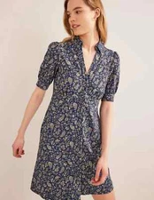 BODEN $95 Button Jersey Mini Tea Dress in Paisley Print Size US 6 Petite