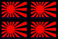Rising Sun Flag 4" RED vinyl decal Car Truck Window Tablet Laptop Tumbler - 4 PK