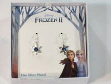 Disney Frozen 2 Snowflake Drop Silver Plated Earrings - New