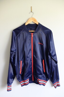 Adidas Originals Satin Shiny Trainingsjacke Blau M *Oberflächenfehler 2003
