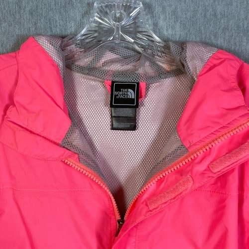 NORTH FACE Hyvent Windbreaker Girls XL/18 Bright Pink Hooded Full Zip - NOTE - Picture 4 of 23