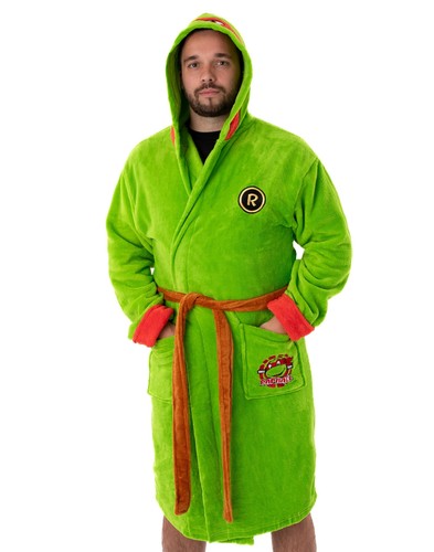 Teenage Mutant Ninja Turtles Green Hooded Bathrobe (Mens) - Picture 1 of 21