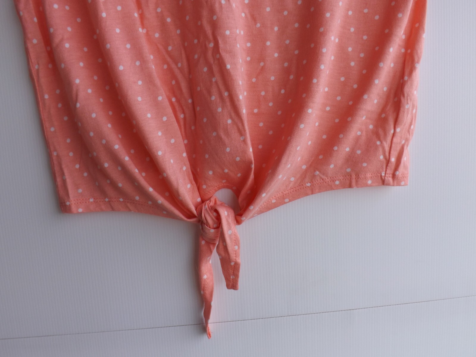 Sportsgirl Top M Womens Cropped Pink Polka Dot T Shirt Tee Hem Tie eBay