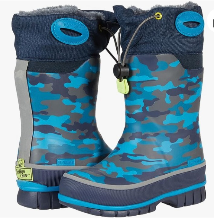 Western Chief Kids Camo Frost Winterprene Neoprene Mid Boot Size 5B USA  FAST SHP