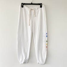 Sundry "Smile" White Cotton Mix Sweatpants 122