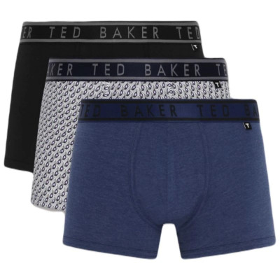 Ted Baker Boxershorts Herren 3er Pack Baumwolle Trunks Stretch Komfort Unterwäsche