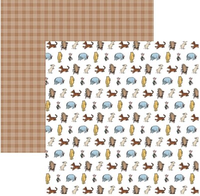 Winnie & Friend, DS, Winnie the Pooh Scrapbook Paper, Echo Park 363006