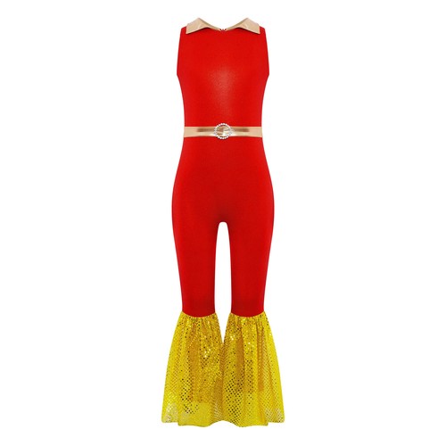 Kids Girls Rompers Party Overalls Gymnastic Bodysuit Hippie Jumpsuit Disco Jazz - Picture 6 of 71