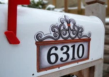 Mailbox Magnet (Partial Cover) Fleur de Lis Personalized Address Numbers
