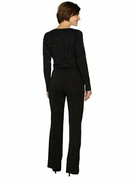 Mono Lisa Rinna Collection Manga Larga Cuello en V Negro, Pequeño, A298370 Foto 2 de 4