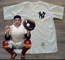 VINTAGE AUTHENTIC 1956 YOGI BERRA YANKEES JERSEY 60 4XL MITCHELL & NESS FLANNEL