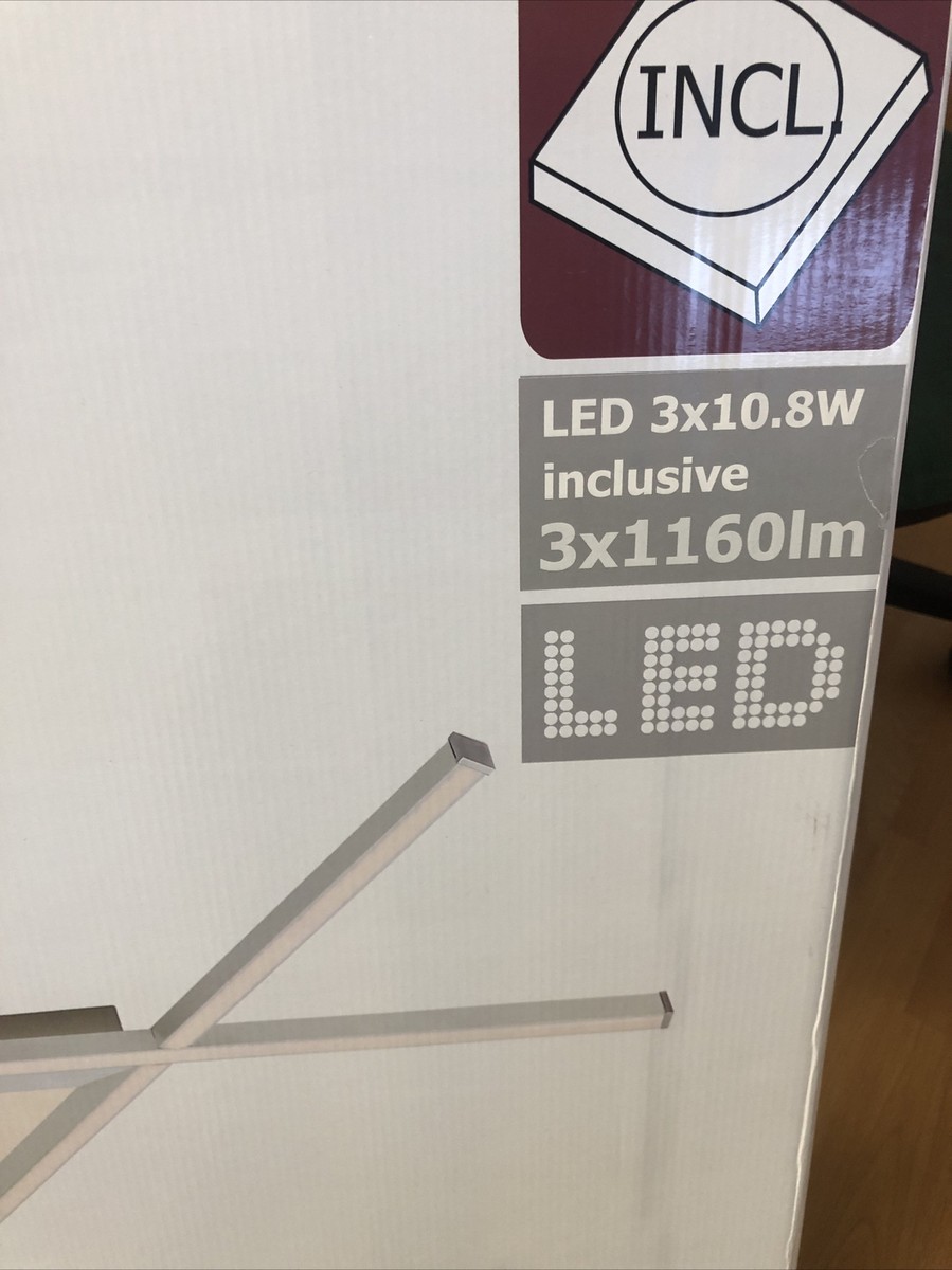 Nino Deckenleuchte Square Weiß Silber 32.4W 3x 1160lm LED dimmbar 