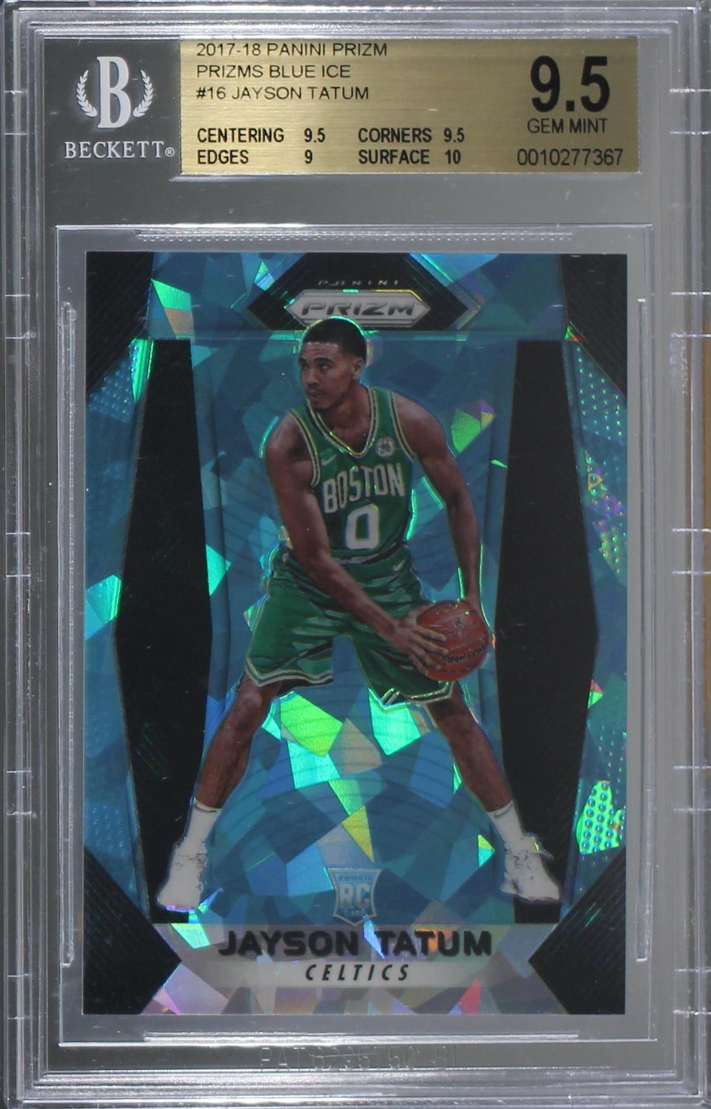 2017-18 Panini Prizm - Blue Ice Prizm #16 Jayson Tatum /99 (RC)