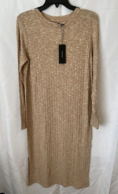 Vero Moda Sweater Dress O-neck Long Sleeve Light Weight Tan Size Small NWT