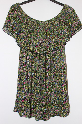 F+F Blumenmuster Rüschen Top Größe 12
