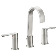 Designers Impressions Satin Nickel Lavatory Wide Bathroom Vanity Faucet 615664