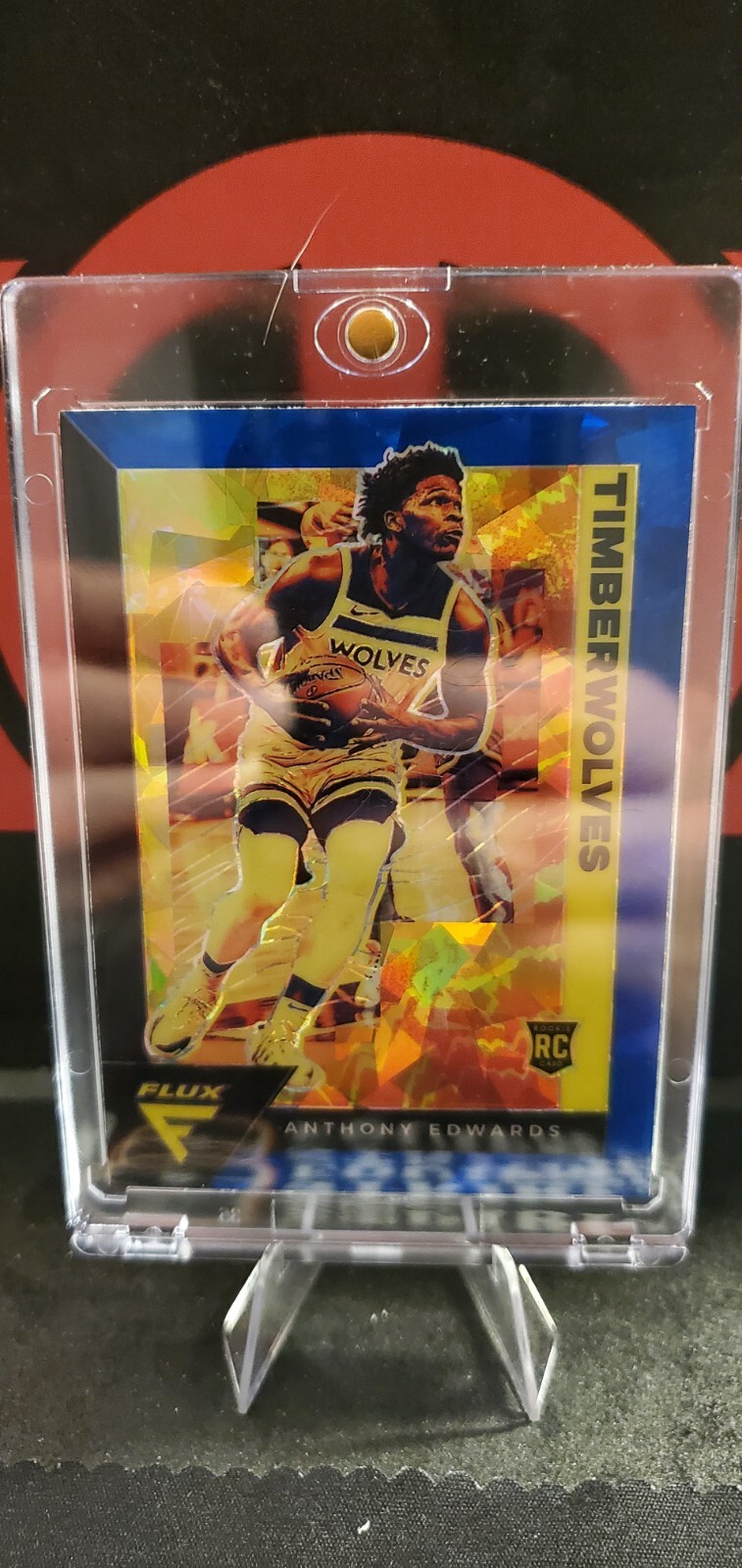 2020-21 Panini Flux - Anthony Edwards (RC) Blue Cracked Ice Prizm #202