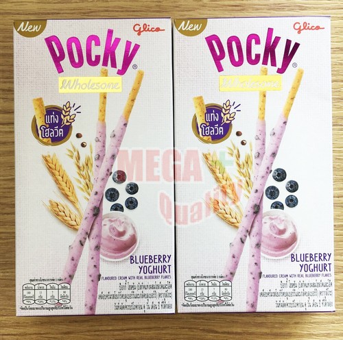 2 x bastoncini biscotti Pocky sani yogurt al mirtillo snack giapponese 36 g-