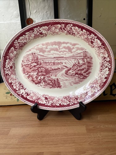 Vintage Homer Laughlin Currier & Ives Suspension Bridge Niagara Falls Platter