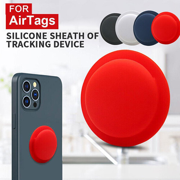 Silicone Adhesive Mount Air Tag Holder for Apple AirTag Back Case Sleeve Cover