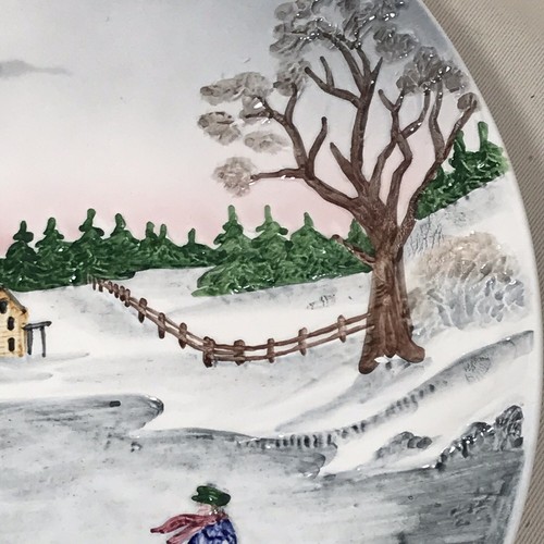 Vintage Decorative Platter Winter Holiday Christmas Decor 1950s West Germany HTF - Picture 4 of 6