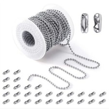 20 meters stainless Steel ball chain 2.4mm 200pcs connectors