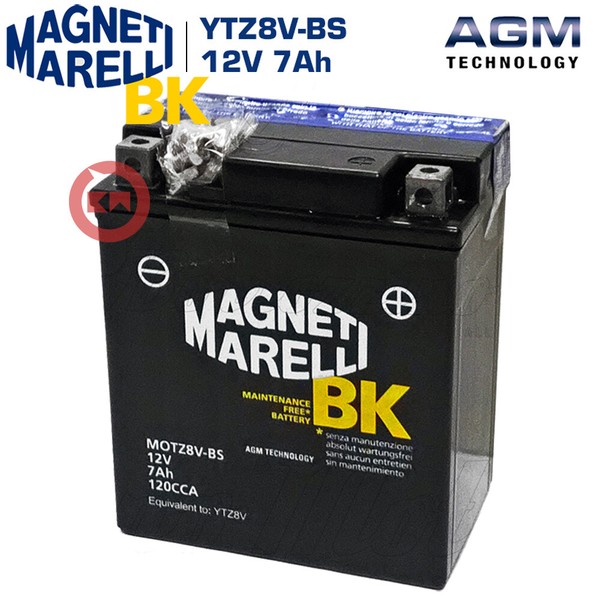 Batterie 12V 7AH Magneti Marelli YTZ8V-BS Yamaha Ypr 125 ABS 2018-2018-image