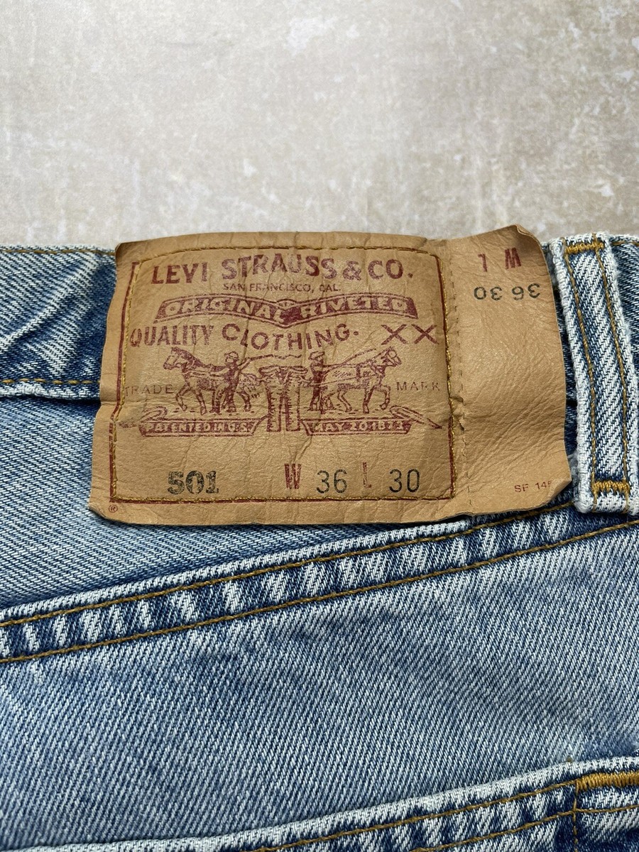 Vintage 90s Levis 501-0193 Light Wash 36x31 Tagged 36x30 Released