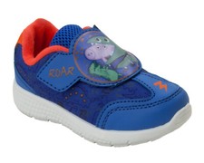 BOYS PEPPA PIG GEORGE OFFICIAL BLUE CASUAL TRAINERS SHOES KIDS UK SIZE 5-10