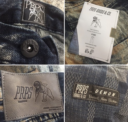 NEW PRPS Demon 40W Painted Denim Slim Fit Mid Rise Jeans Indigo Distressed Rip - Picture 11 of 12