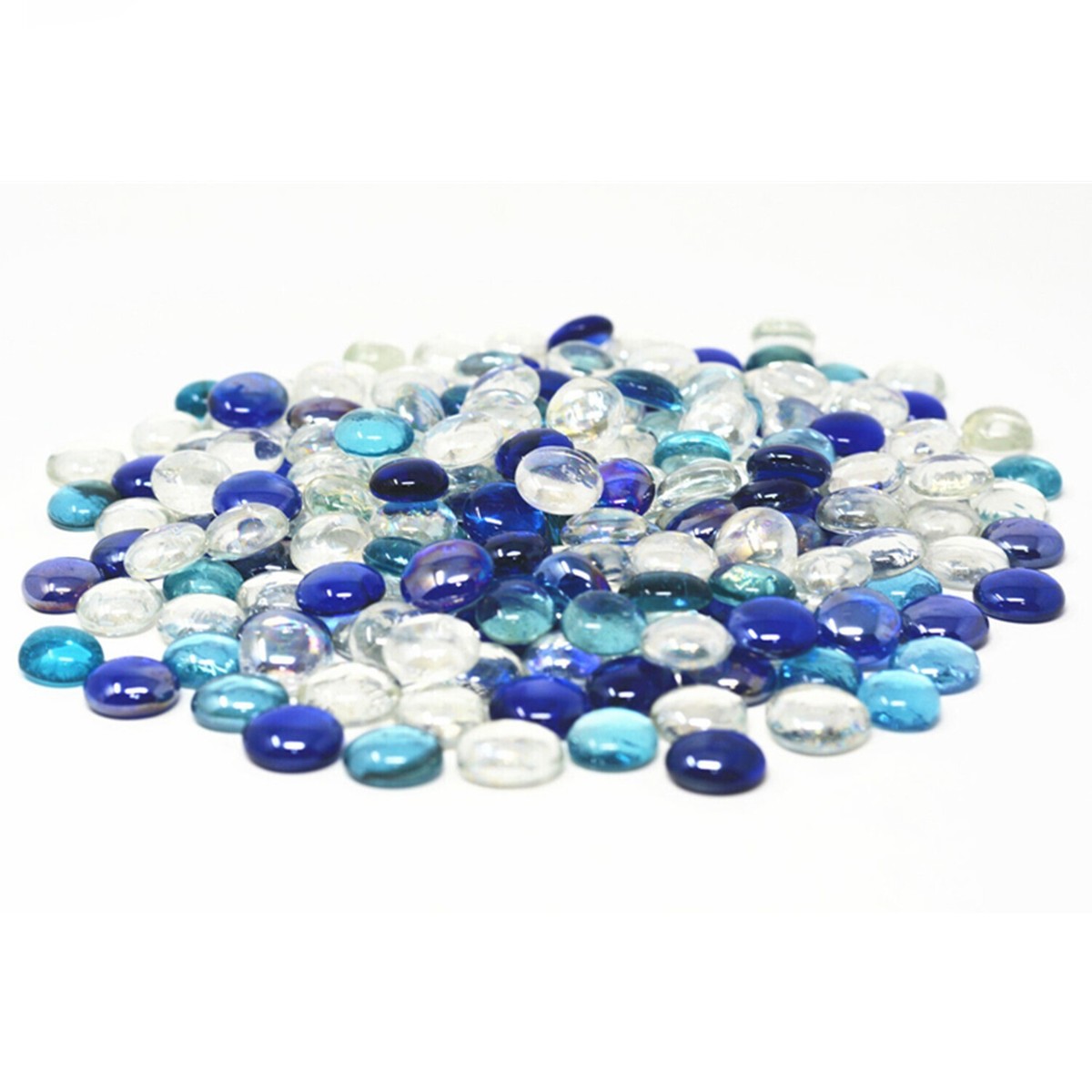 1200 Pcs Mixed Color Glass Gem Pebbles – Vase Filler, Marbles, Mosaic Tiles (12LB)