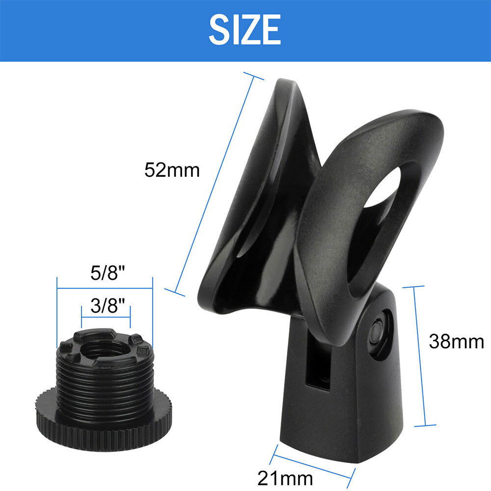 4x Flexible Microphone Clip Holder Mount Mic Stand Clamp Accessory Plastic Black eBay